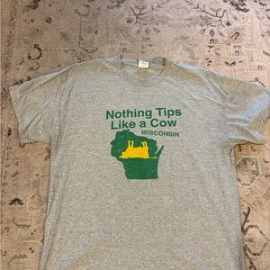 Gray T-Shirt with Wisconsin Graphic